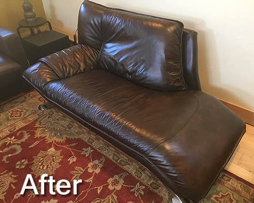 Leather Chaise Lounge After Restoration
